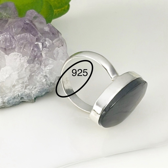 Sterling Silver 925 Purple Labradorite Ring Size 7 1/4 7.25 Boho New - Picture 6 of 8